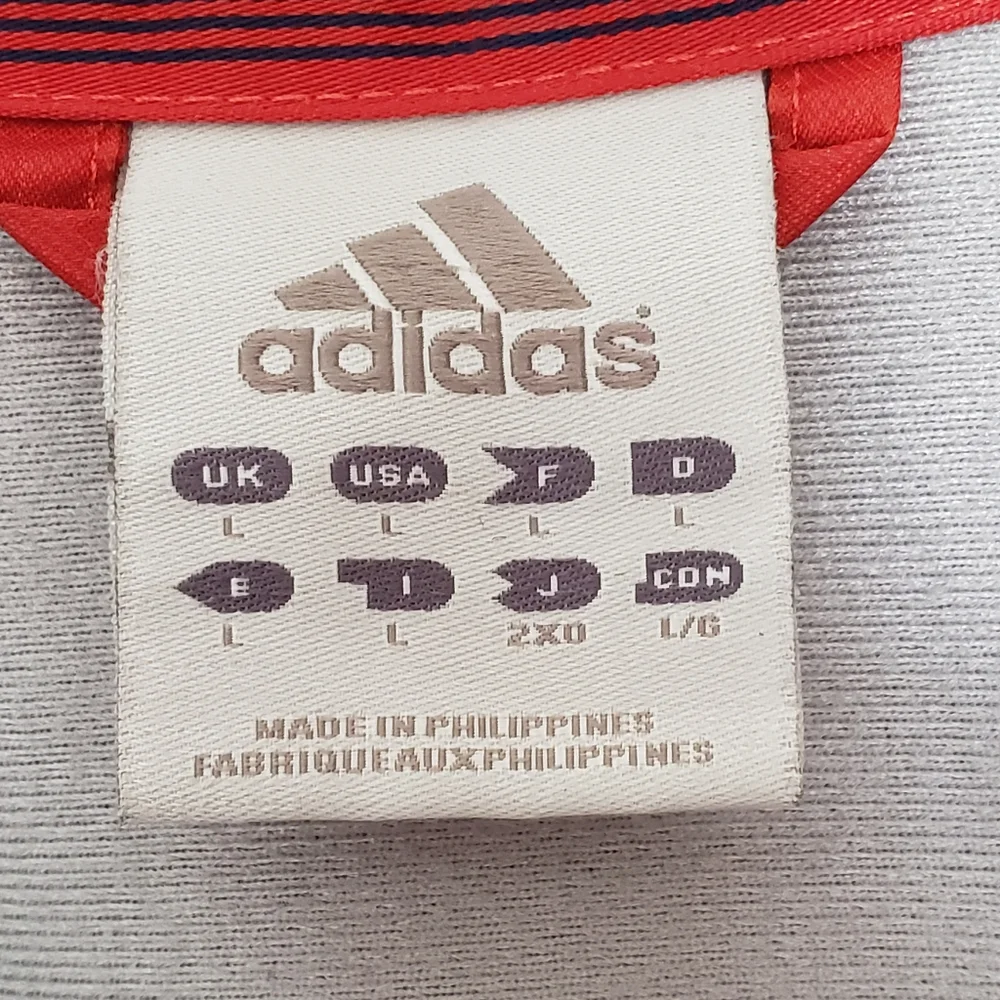 Vintage Adidas Windbreaker Jacket Men Size L Orange Blue Striped Full Zip Lined - Picture 4 of 11